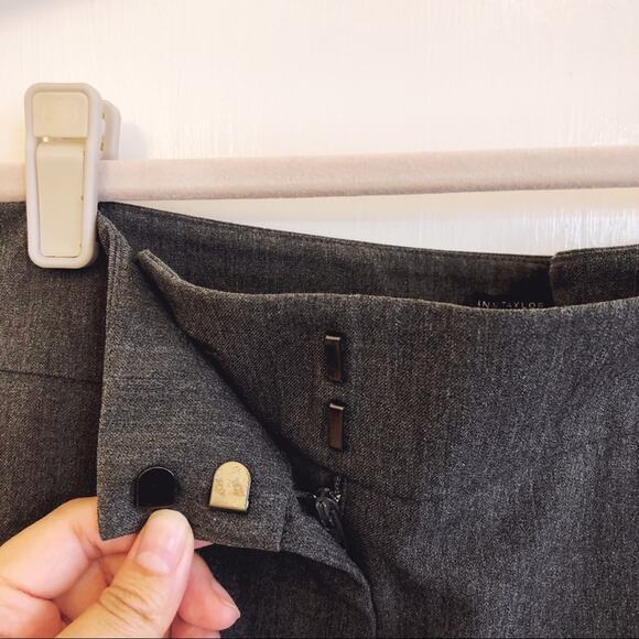 Ann Taylor Gray Modern Slim Leg Dress Pants - Picture 7 of 11